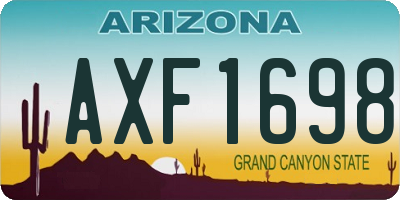 AZ license plate AXF1698