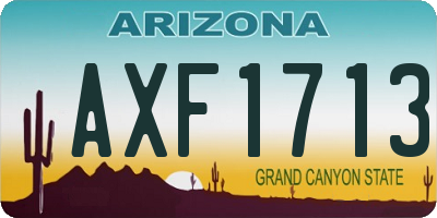 AZ license plate AXF1713