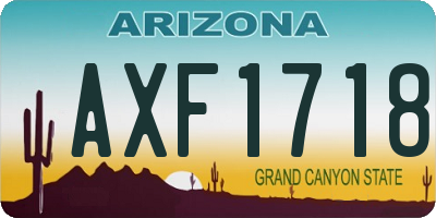 AZ license plate AXF1718