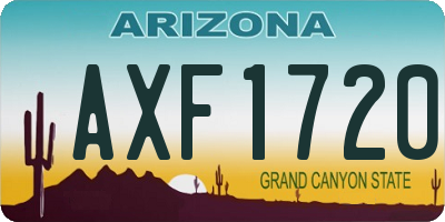 AZ license plate AXF1720