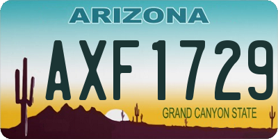 AZ license plate AXF1729
