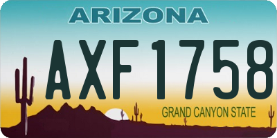 AZ license plate AXF1758
