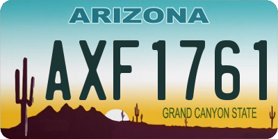 AZ license plate AXF1761
