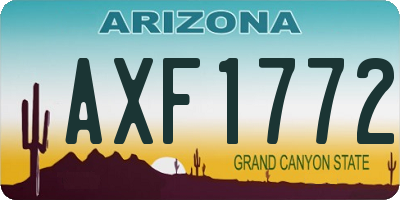 AZ license plate AXF1772