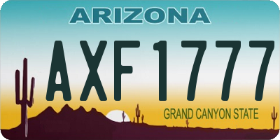 AZ license plate AXF1777