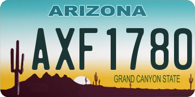 AZ license plate AXF1780