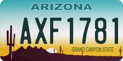AZ license plate AXF1781