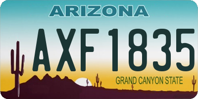AZ license plate AXF1835