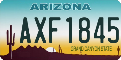 AZ license plate AXF1845