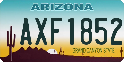AZ license plate AXF1852