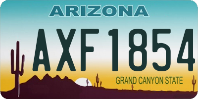 AZ license plate AXF1854