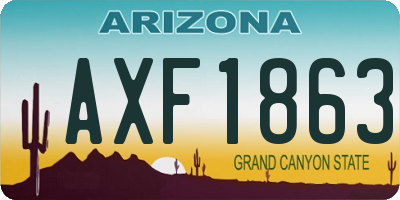 AZ license plate AXF1863
