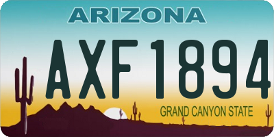 AZ license plate AXF1894