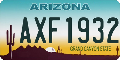 AZ license plate AXF1932