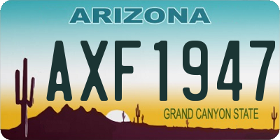 AZ license plate AXF1947