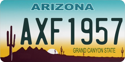 AZ license plate AXF1957