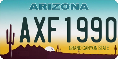 AZ license plate AXF1990