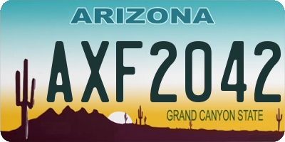 AZ license plate AXF2042