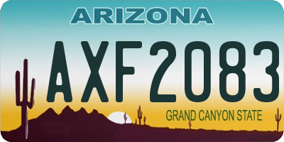 AZ license plate AXF2083