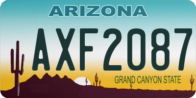 AZ license plate AXF2087