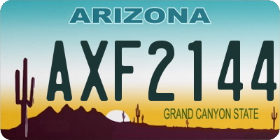 AZ license plate AXF2144