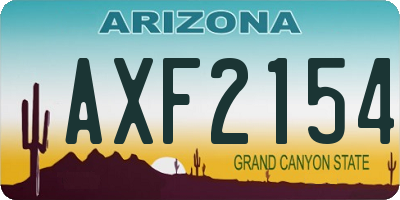 AZ license plate AXF2154