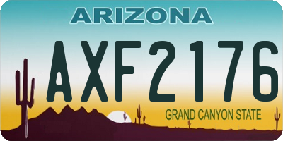 AZ license plate AXF2176