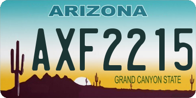AZ license plate AXF2215