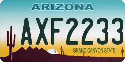 AZ license plate AXF2233