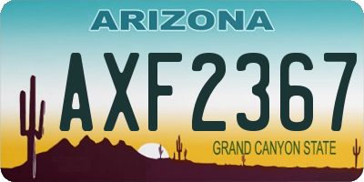 AZ license plate AXF2367