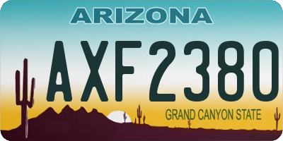 AZ license plate AXF2380