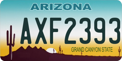 AZ license plate AXF2393