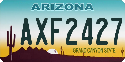 AZ license plate AXF2427