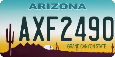 AZ license plate AXF2490