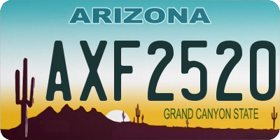 AZ license plate AXF2520