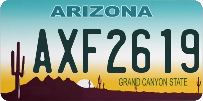 AZ license plate AXF2619