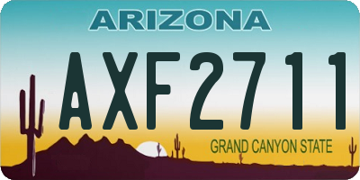 AZ license plate AXF2711