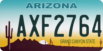 AZ license plate AXF2764