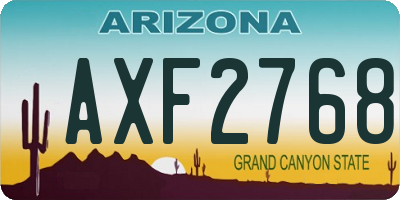 AZ license plate AXF2768