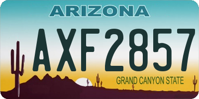 AZ license plate AXF2857