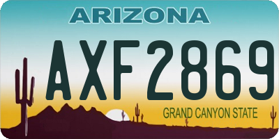 AZ license plate AXF2869