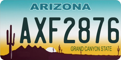 AZ license plate AXF2876