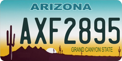 AZ license plate AXF2895