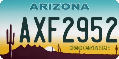AZ license plate AXF2952