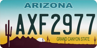 AZ license plate AXF2977