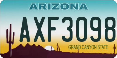 AZ license plate AXF3098
