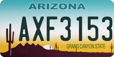 AZ license plate AXF3153