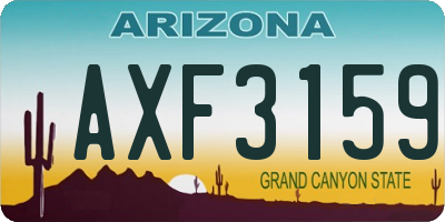 AZ license plate AXF3159
