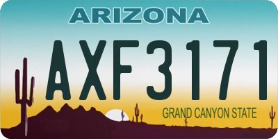 AZ license plate AXF3171