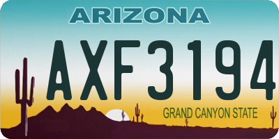 AZ license plate AXF3194